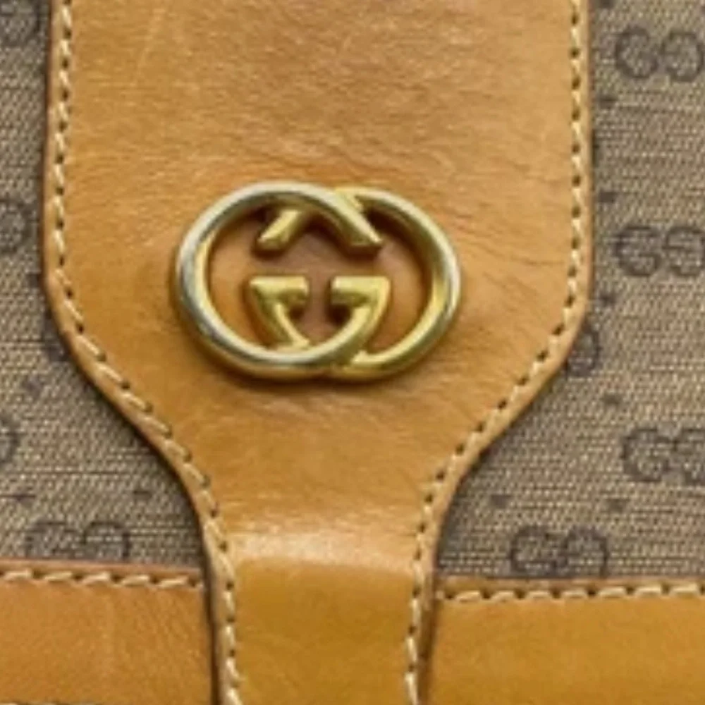 Auth Gucci Micro GG PVC Leather Beige / Brown Shoulder Bag - Picture 15 of 16